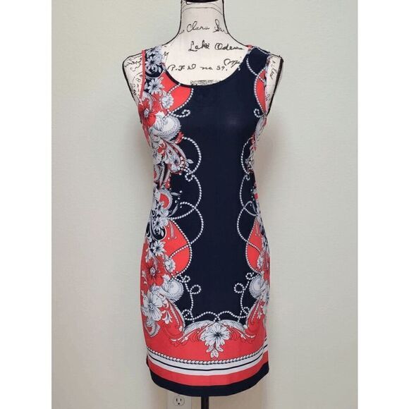 MLLE GABRIELLE Sleeveless Multicolor Floral Print Dress SIZE PS - Picture 9 of 11